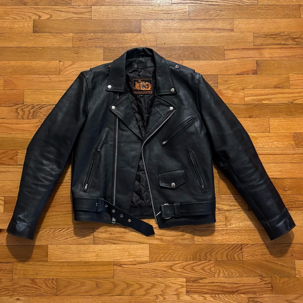 Men's Black Leather Biker Jacket